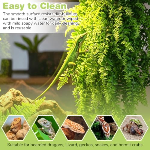 PINVNBY 8 PCS Reptile Plants Terrarium Decor Hanging Fake Vines with Suction Cup Artificial Leaves Bearded Dragon Tank Accessories for Lizards Geckos Snake Hermit Crab - size: 8PCS