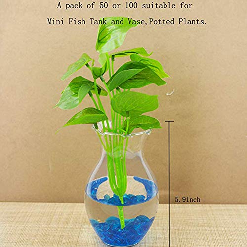 OMEM Aquarium Stone Decorations,Big Blue Glass Crystal Stone, Fish Tank Gravel Decorations,Fantasy Fish Tank(A Pack of 50, Blue) - color: Blue, size: A Pack of 50