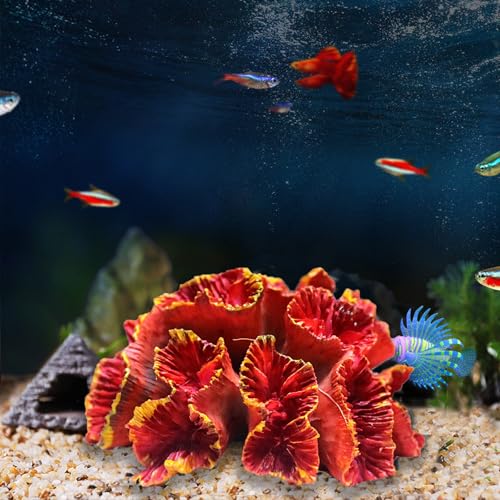 Besimple Aquarium Coral Ornaments Decor Fish Tank Plants Decoration for Aquarium Landscape,Red - color: Red