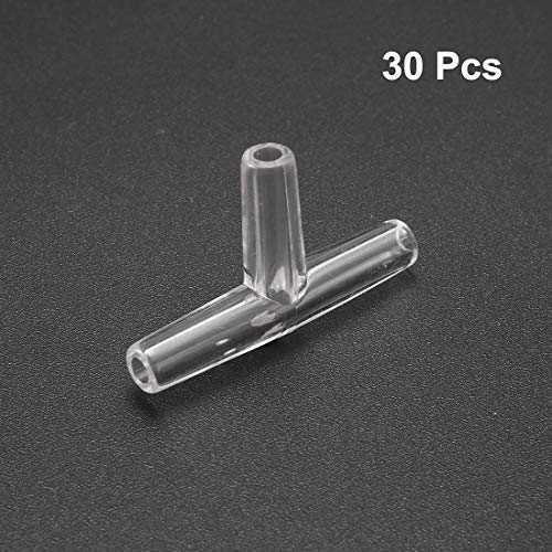 uxcell Aquarium Air Valve Connector Plastic Inline Tubing Tee Valves for 4mm Fish Tank Pond Air Line 30pcs