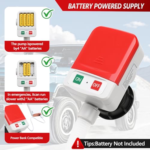 Fuel Transfer Pump (3.2GPM),Gas Can Pump with Hand Nozzle for Quick Stop Flow Control,51" Hose Automatic Gas Pump with 4 Gas Can Fittings, Battery Powered Portable Siphon Pump for Oil,Gasoline, Diesel