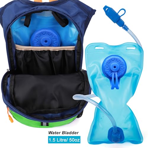 Ivygreen Kids Hydration Backpack, Hiking Backpack for Boys or Girls with 1.5L Water Bladder - color: Green, size: Small