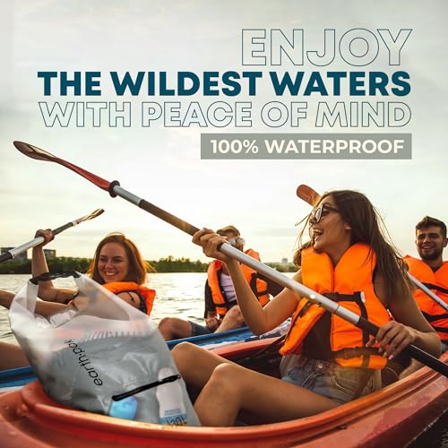 Earth Pak Waterproof Dry Bag with Zippered Pocket - Waterproof Dry Bag Backpack Keeps Gear Dry - color: Clear, size: 5L