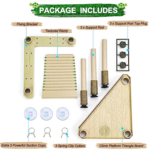 Keedolla Small Aquatic Turtle Pier Floating Dock Basking Platform Area for Aquarium Fish Tank, Decorative Aquarium Turtle Reptile Basking Platform with Ramp Ladder - size: Small - 10 gallon or larger fish tank