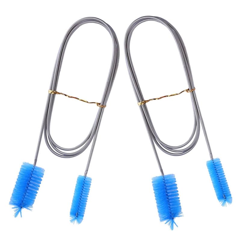ABOOFAN 2pcs Flexible Aquarium Cleaning Brush, 65 Inch Double Head Long Hose Pipe Cleaner for Lab, Fish Tank, Aquarium Filter