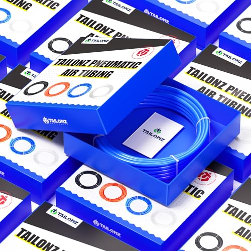 TAILONZ PNEUMATIC Blue 8mm or 5/16 OD 5mm ID Polyurethane PU Air Hose Pipe Tube Kit 10 Meter 32.8ft - color: Blue, size: 8mm OD/32.8ft/10m