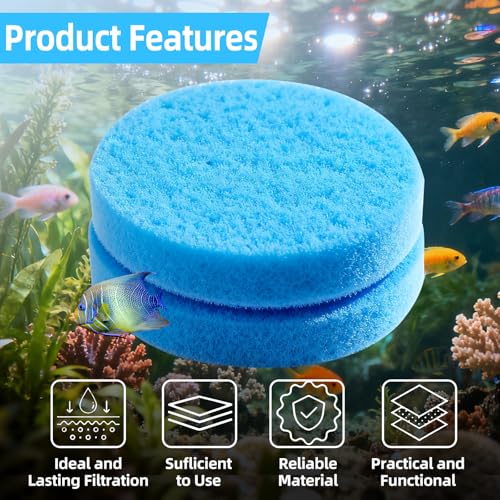 SaferCCTV 24Pcs Fine Filter Water Polishing Pads Compatible with Fx4, Fx5, Fx12, Aquarium Filter Canister Filter Cotton Replacement Pad, Blue - color: Blue, size: 24Pcs