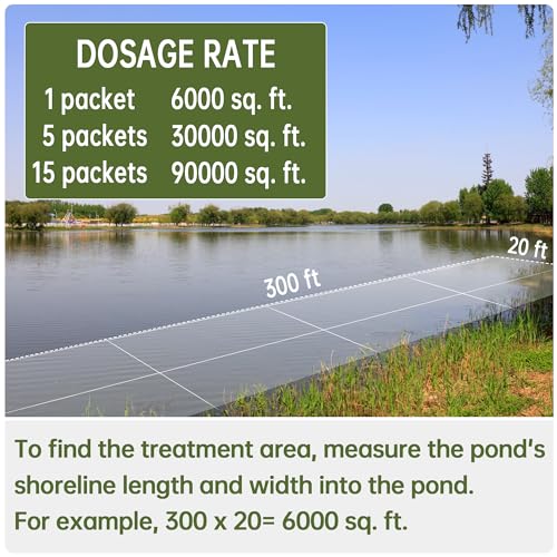 LMJP Muck Reducer - 15LB Natural Sludge Solution Tablets for Ponds & Lakes, Away Muck & Odor Control, Safe for Aquatic Life, Wildlife & Recreation, Treats Up to 90,000 Sq Ft - size: 15 Pounds