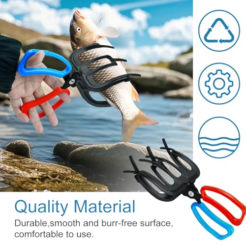 2 Pcs 3 Claw Fish Gripper, Fishing Pliers Gripper, Multifunctional Metal Fish Control, Non-Slip Fish Grabber Tool Clamp Forceps Secure Grip on Diverse Freshwater Fish Grip Tackle Holder