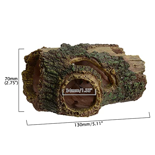 Saim Aquarium Resin Hollow Tree Trunk, Artificial Wood Cave Betta Fish House Aquarium Decoration, Suitable for Betta Cichlid Cave Rocks, Aquariums Hideout/Shelter