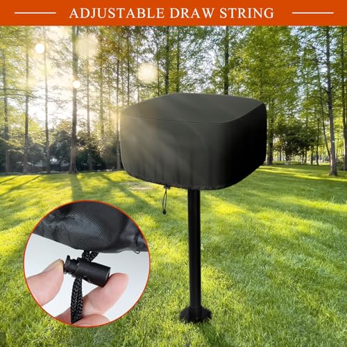 Heavy Duty 600D Park Style Grill Cover, Waterproof Outdoor BBQ Cover for Rectangular Table Top Grills, Upgraded Rip-Proof Oxford Fabric with Seam Tape (Fits up to 24.4"x23.6"x19.7")