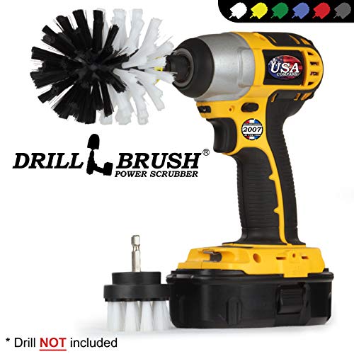 Car, Motorcycle, Truck, Boat - Cleaning Supplies – Drill Brush – Soft White Detailing Brush Kit - Car Wash - Spin Brush - Wheel Cleaner - Interior, Vinyl, Upholstery, Fabric, Leather Seat Cleaner - color: White