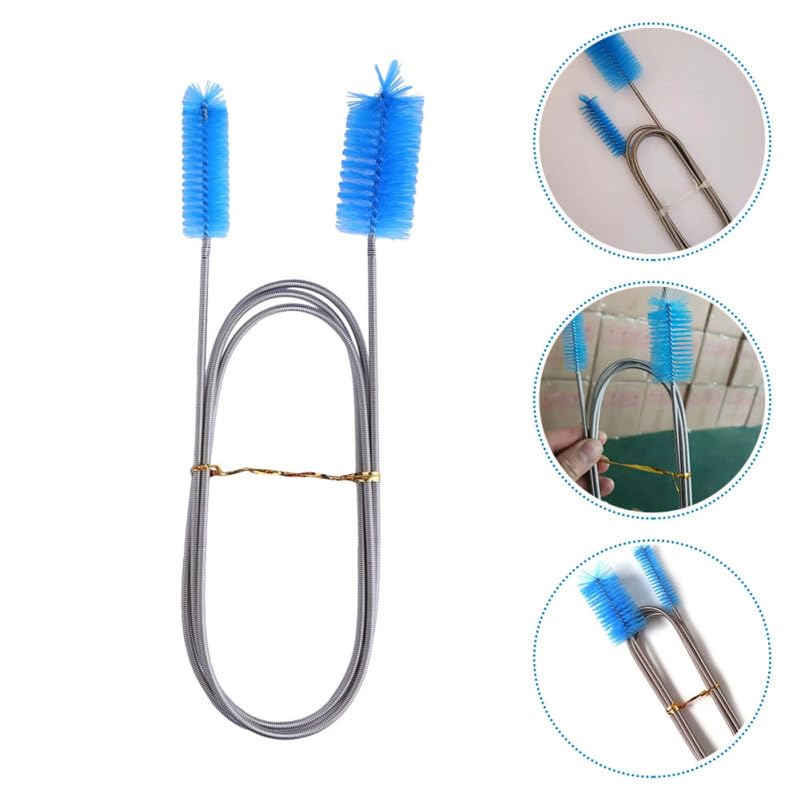 ABOOFAN 2pcs Flexible Aquarium Cleaning Brush, 65 Inch Double Head Long Hose Pipe Cleaner for Lab, Fish Tank, Aquarium Filter