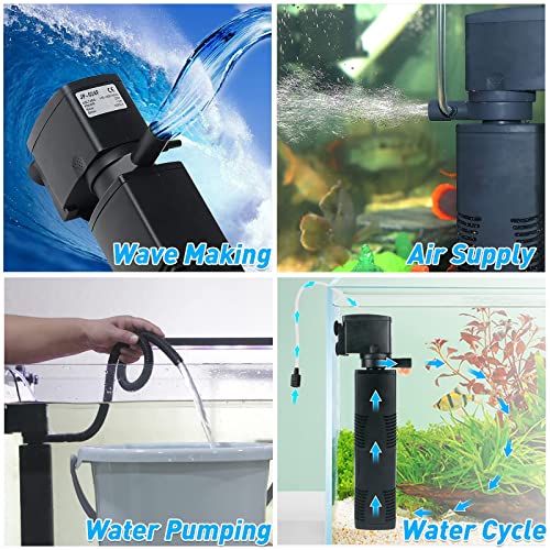 TARARIUM Aquarium Filter for 55-150 Gal. Tank Crystal 300GPH Biochemical Filtration Powerful Pump Submersible Internal Fish Tank Filters Large Tank Pond Clear Wavemaker Air Supply 4 in 1 - size: JP-024F(300GPH)for 55~150 Gallon Tank