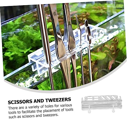 Acrylic Aquascaping Tool Holder Rack for Fish Tank Maintenance Wall-Mounted Organizer for Scissors Tweezers and Tongs and Easy to Install Storage