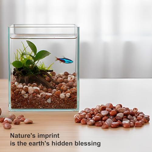 Crystal Chips Stone-Aquarium Rocks Decor,Fish Gravel,Tumbled Stone Chips for Aquascape Vase Filler,DIY Crafts,Indoor Plants - color: Red