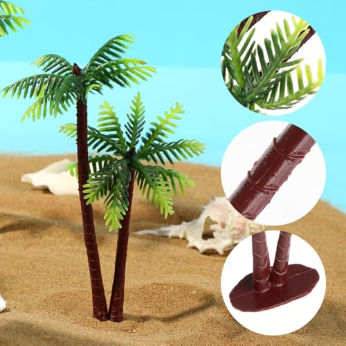 BESPORTBLE Palm Tree Decor Simulation Tree Miniature Tree Landscape Fish Tank Landscaping Plant Tree Prop Model Decoration 5Pcs (Green)