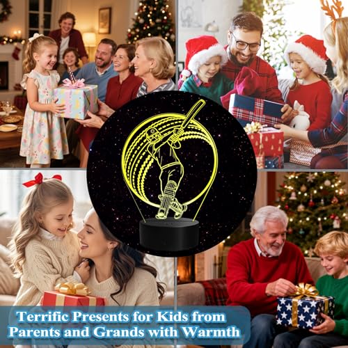 Cricket Gifts, Cricket Sport 3D Illusion Night Light with Remote Control, 16 RGB Colors, 4 Flashing Modes and Timer, Cricket Ball Stuff, Supplies and Accessories for Holiday Birthday Christmas - color: Color 4