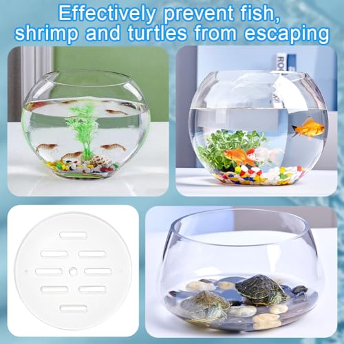 OLYCRAFT Acrylic Aquarium Anti-Jumping Lids Cover Round Acrylic Plate Fish Tank Covers with Hole 5.9 Inch Round Aquarium Protection Lid Aquariums Cover Lid to Prevent Fishes for Turtles Shrimps Fish - size: 5.9 Inch