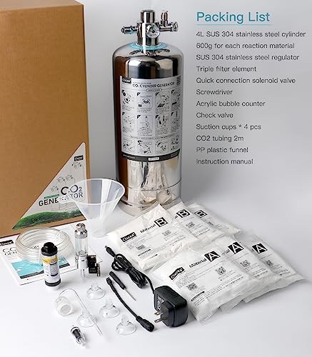 Aquarium CO2 Generator Complete kit with 600g +600g raw Materials,4L G802S - color: G802S