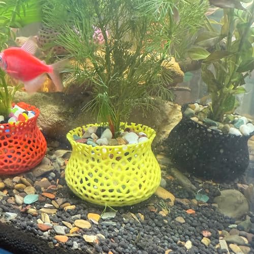 HOZOE Aquarium Submerged Plant Pot, Underwater Plant Anchor, Fish Tank Aquatic Plante, Aquarium Landscaping Decoration, Decorative Accessories - 2-Piece Set (Green) - color: Green