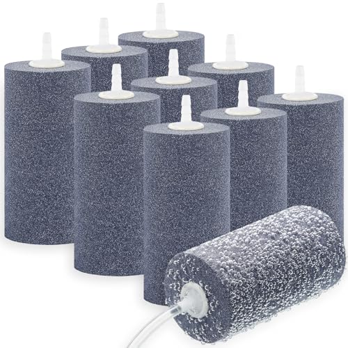 10 Pieces 4 Inches Large Air Stone Bar Bubble Diffuser Set, Cylinder Aerator Bubble Diffuse for Large Fish Tank, Aquarium, Ponds