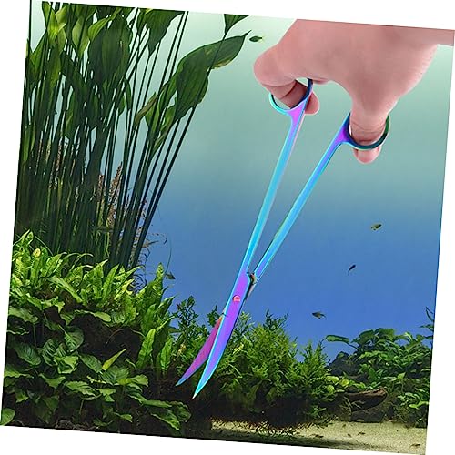 CALLARON Stainless Steel Aquatic Plant Scissors 8-Inch Aquarium Trimming Tool for Aquascaping Fish Tank Maintenance and Aquatic Plant Care Portable and Sturdy Design