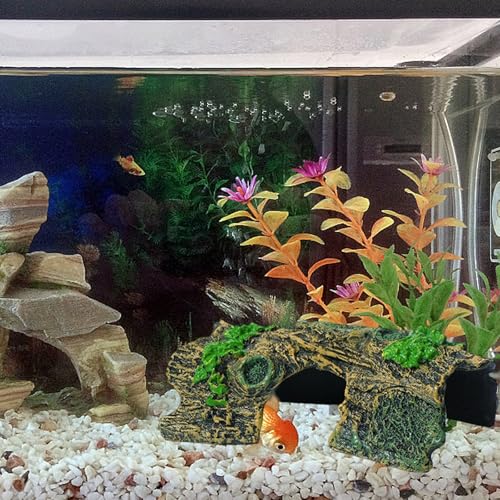 Aquariums Landscape Artificial Cave Fish Tanks Landscaping for Shrimp Breeding Ornaments Bark Craft Artificial Cave for Fish Tanks Shrimp Habitat Decor - color: A