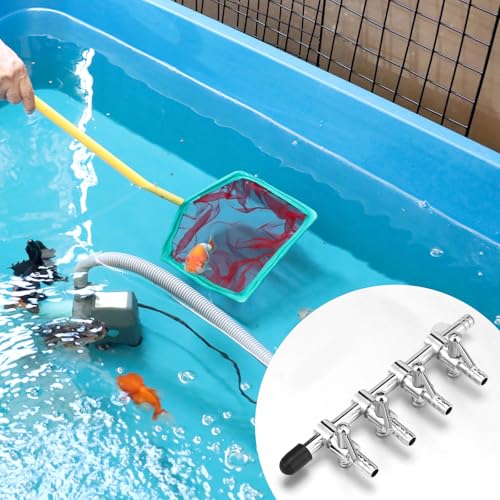 3 Pack 4-Way Aquarium Stainless Steel Air Flow Control Lever Valve with Airline Tubing Connector for Air Pumps Fish Tank Multi-Port Distributor Splitter - style: 4-Way
