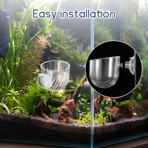2Pcs Fish Tank Plant Holder Aquarium Plant Pot Suction Cup Planter Clear Acrylic Aquatic Plants Pot Aquarium Plants Cup for Fish Tank Decorations Water Culture Decor