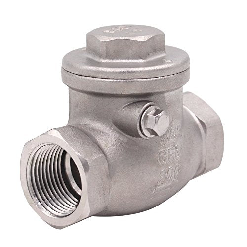 3/4 Inch Swing Check Valve - WOG 200 PSI Stainless Steel SS304 CF8M NPT - size: 0.75 Inch, style: Swing