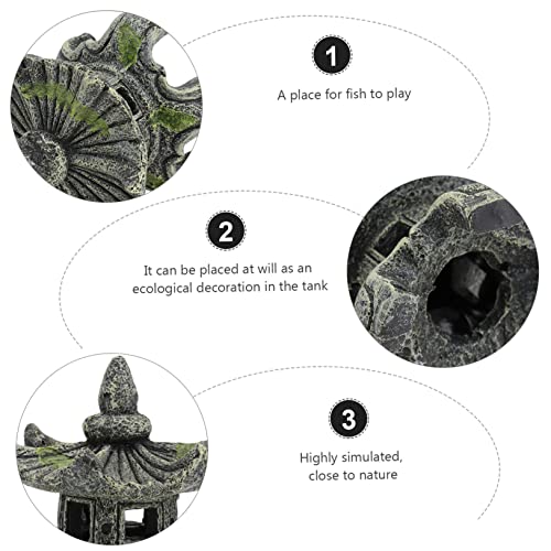 FOMIYES 1pc Gazebo Shrimp House Zen Garden Accessory Desktop Decor Aquarium Breeding Cave Shrimp Hide Cave Meditation Decoration Betta Fish Tank Terrarium Plant Decor Resin Japan Miniature