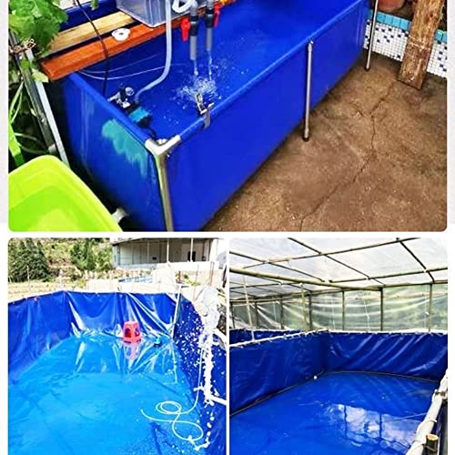 PVC Canvas Pond with Drain Valve - 0.5mm Tarp Aquarium Pool for Saltwater Fish, Koi, Turtles - Durable Temporary Holding Tank for Outdoor Swimming and Water Storage - size: 0.8x0.8x0.5m