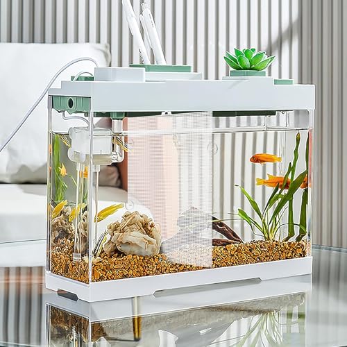 2 Sets Fish Tank Divider with Self-Adhesive Hook and Ties, Plastic Cuttable Aquarium Grid Plate DIY Adjustable Fish Separator Accessories 13 x 17.3 Inch (Large)