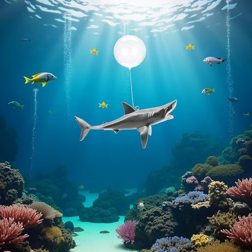 Floating Shark Ornament, Adjustable Aquarium Decor, Thematic Fish Tank Decoration for Shark Pool for Aquarium All Shark Pool Décor