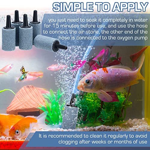 Irenare 100 Pieces 1 Inch Air Stone Cylinder Air Pump Aquarium Air Stone Accessories Aerator Diffuser for Small Buckets Nano Fish Tank Hydroponics