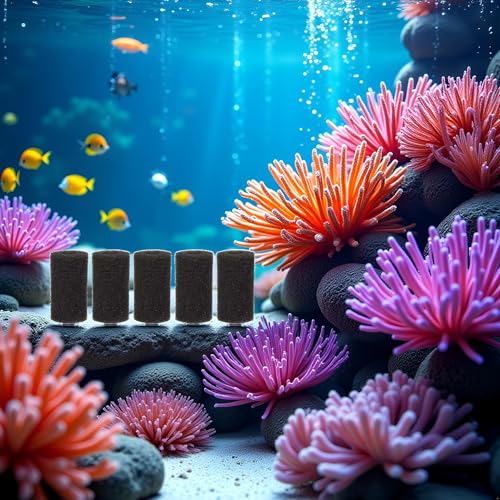 5Pcs Black Aquarium Filter Sponges,Aquarium Pre-Filter Sponges Filter Intake Sponge Strainer Foam Guard Cover for Freshwater and Saltwater Fish Tank, Aquarium Pumps and Filters