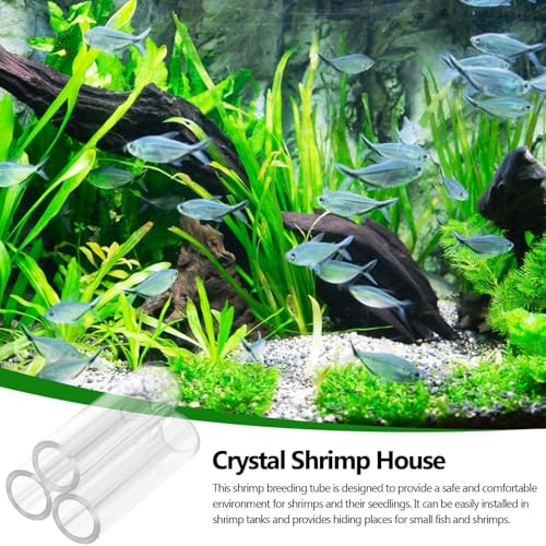 Aquarium Shrimp Cave - Clear Acrylic Breeding Habitat, Crystal Shelter Tube, Secure Aquatic Hideaway | Shrimp Breeding Tube for Small fishss Tank Environment - color: 3 Tubes