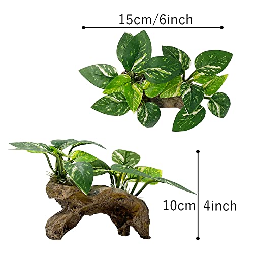 Fish Tank Decorations Aquarium Decor Ornaments Betta Silk Leaf pad Hammock Artifical Driftwood cave Goldfish Bowl Accessories (Type-C) - color: Type-c
