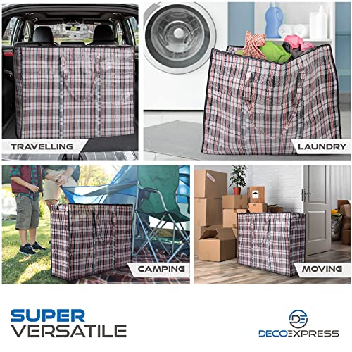 16 Pack Heavy Duty Moving Bags with Strong Zipper & Carrying Handles, 107L/ 28 gal Large Durable Clothes Storage Totes, 88 lbs Packing Moving Boxes, Closet Organizers and Storage (29.9x23.2x29.4 IN) - size: Pack of 16