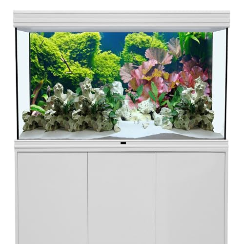 AWERT 24x12 inches Aquatic Plant Aquarium Background River Bed & Lake Fish Tank Background Vinyl - size: 24x12in/60x30cm