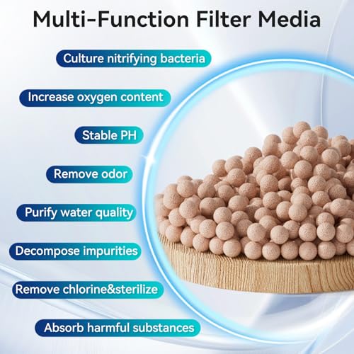 Aquarium Filter Media for Freshwater & Marine Tank Bio House Filter Media with Ceramic Ball & Bio Balls, Helps Maintain Clear Water for Sump, Pond & Koi Fish Tanks - size: 1.1lb-Ceramic Ball