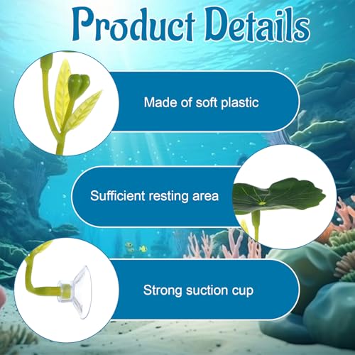 3 Pcs Betta Fish Hammock, Betta Leaf Hammock for Bettas Fish with Suction Cup, Safe Resting Spot for Fishes Tank