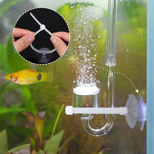 15 Pcs Aquarium Suction Cups with 30 Pcs Zip Ties - Transparent Suction Cup for Aquarium, Plants Binding, Moss Shrimp Nest Landscape Fixation - Utility Sucker Pads for Kitchen Hanging Organization