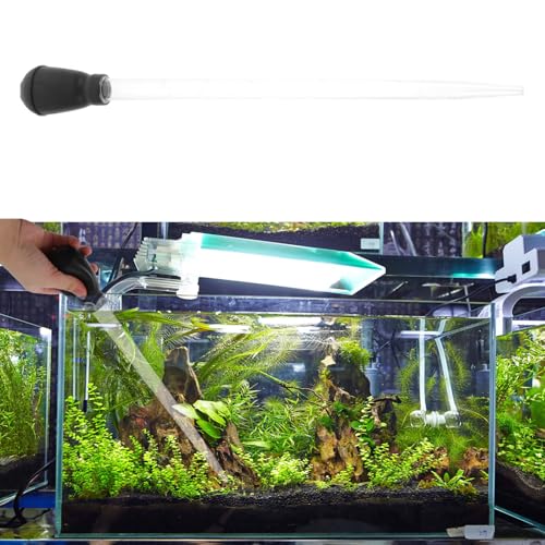 GLEAVI Aquarium Water Changer and Fish Tank Cleaning Tool, 45cm Black Plastic Pipette with 50ml Capacity, Suction and Drainage Equipment for Aquarium Maintenance