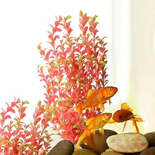 Saim Aquarium Artificial Plastic Plants Decor Fish Tank Ornament 16" Height Assorted Color