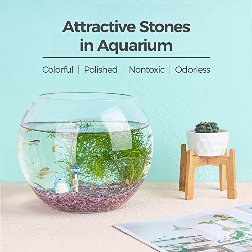 T4U Tumbled Chips Stones Crushed Crystal Quartz 1 LB, Irregular Shaped Gravels Pebbles Healing Stones, DIY Smoothed Rock for Potted Plant,Resin Art,Vase Fillers Aquarium Gravel Rocks (Amethyst) - color: #1 - Amethyst, size: 1 LB