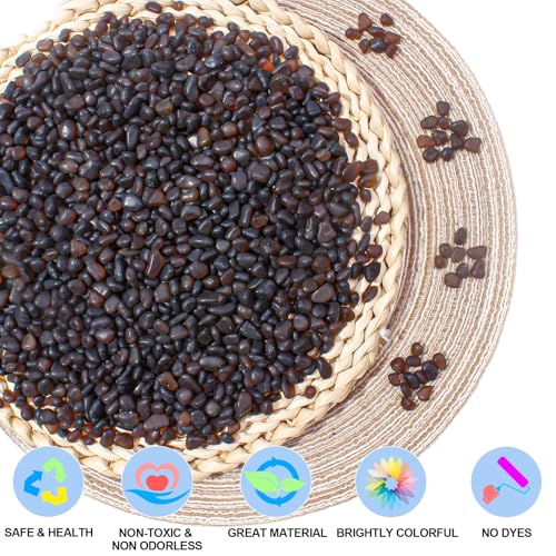 Keedolla 0.5 Lb Frosted Sea Glass Pebbles Vase Fillers, 6-9mm Betta Fish Tank Rocks Gravel Decorative Glass Stones for Aquarium, DIY Crafts, Succulent Plants Decor - Amber - color: Amber, size: 0.5 LB