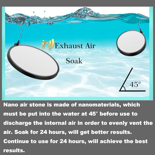 Carefree Fish Aquarium Nanometer Materials Air Stone Disk Fish Tank Hydroponics Bubble Stone Disc 1.4/2/4/6/8 Inch（Air Pump Not Included - size: 8 Inch