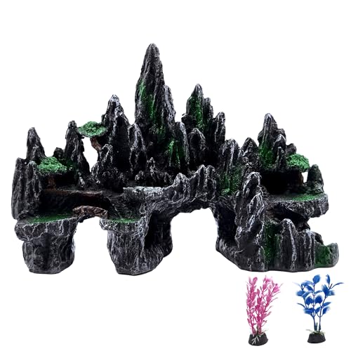 M2cbridge Aquarium Mountain View Ornaments Large Rockery Fish Tank Stone Landscaping Decorations (Garden Mountain)